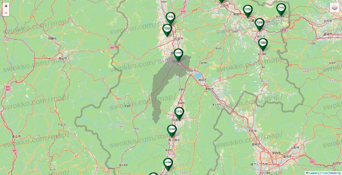 長野県のカインズの店舗地図