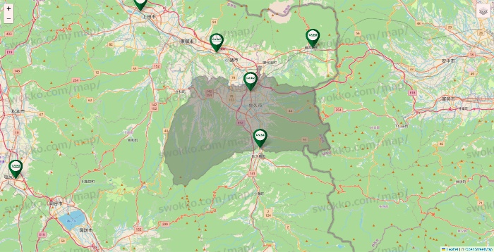 長野県のカインズの店舗地図