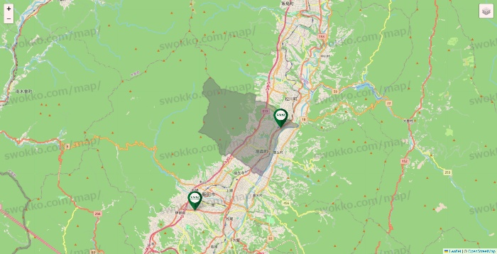 長野県のカインズの店舗地図