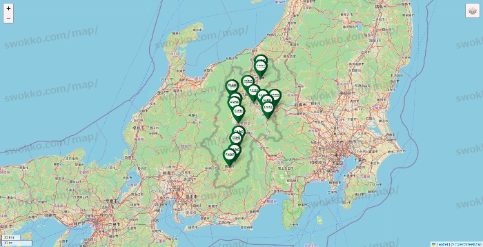 長野県のカインズの店舗地図