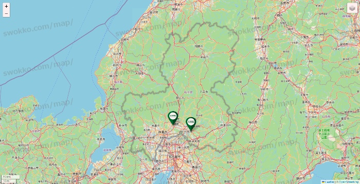 岐阜県のカインズの店舗地図