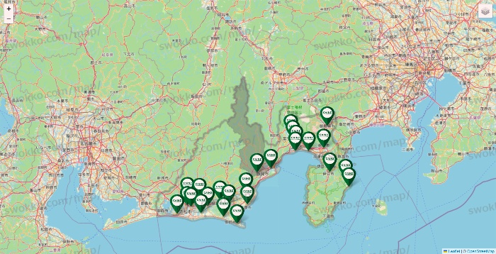 静岡県のカインズの店舗地図