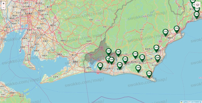 静岡県のカインズの店舗地図