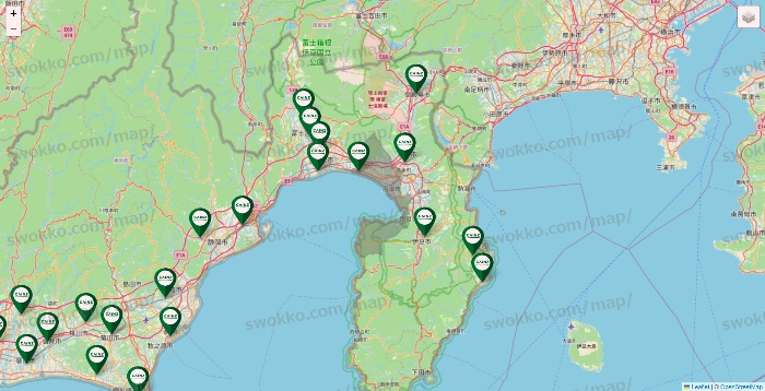 静岡県のカインズの店舗地図
