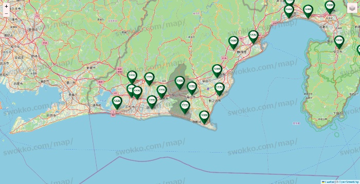 静岡県のカインズの店舗地図