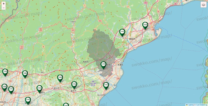 静岡県のカインズの店舗地図
