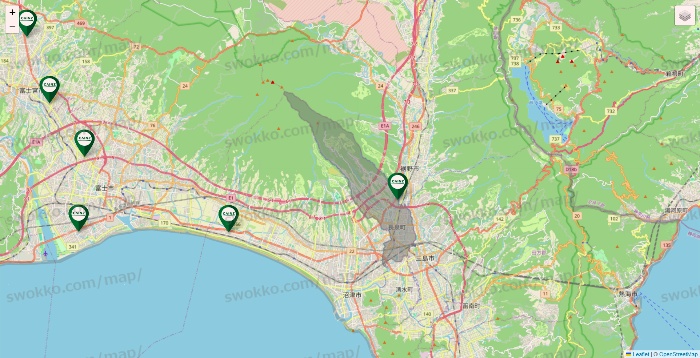 静岡県のカインズの店舗地図