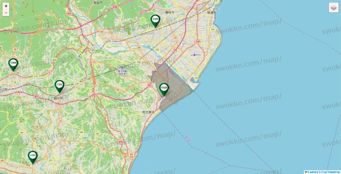静岡県のカインズの店舗地図