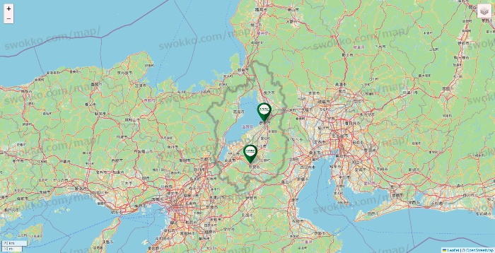 滋賀県のカインズの店舗地図