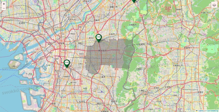 大阪府のカインズの店舗地図