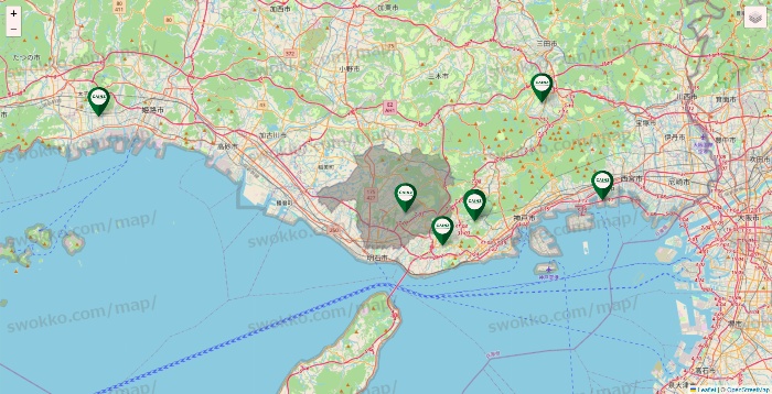 兵庫県のカインズの店舗地図
