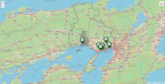 兵庫県のカインズの店舗地図