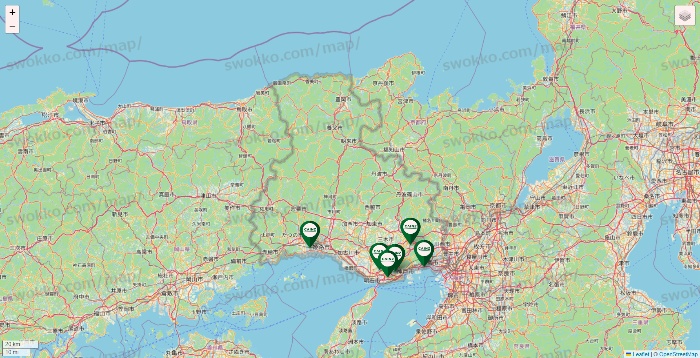 兵庫県のカインズの店舗地図