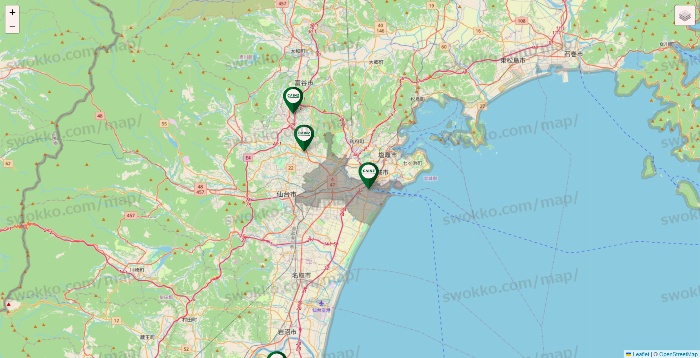 宮城県のカインズの店舗地図