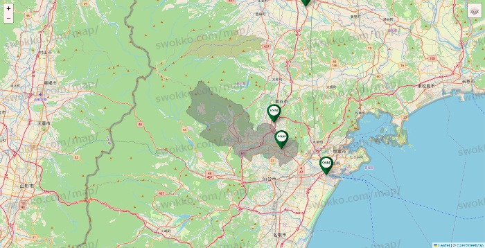 宮城県のカインズの店舗地図