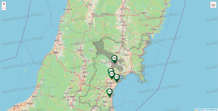 宮城県のカインズの店舗地図