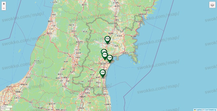 宮城県のカインズの店舗地図