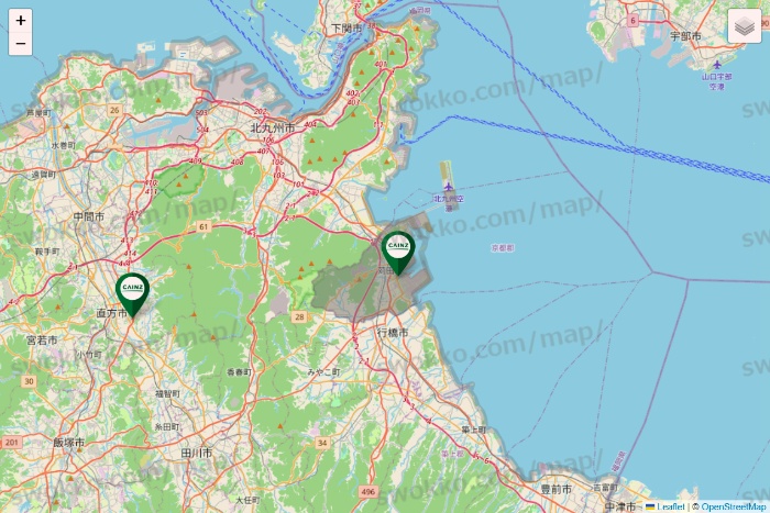 福岡県のカインズの店舗地図
