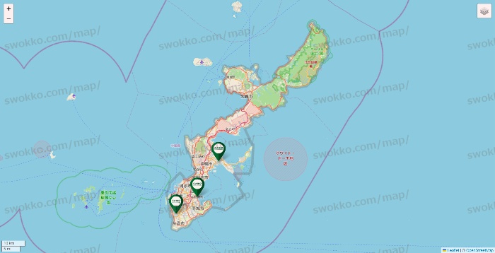 沖縄県のカインズの店舗地図