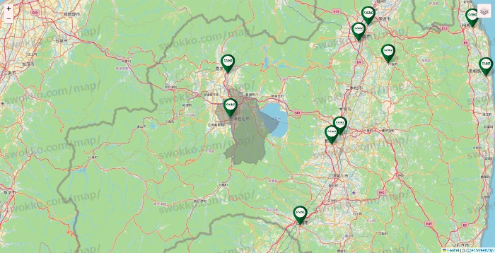 福島県のカインズの店舗地図