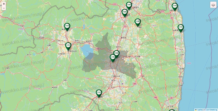 福島県のカインズの店舗地図