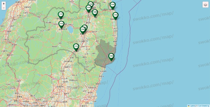 福島県のカインズの店舗地図