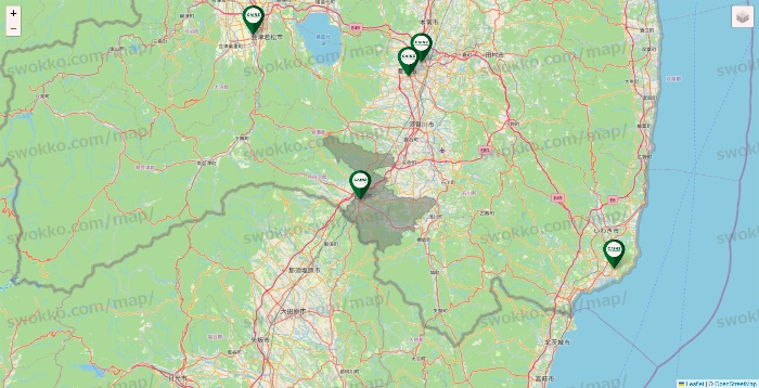 福島県のカインズの店舗地図