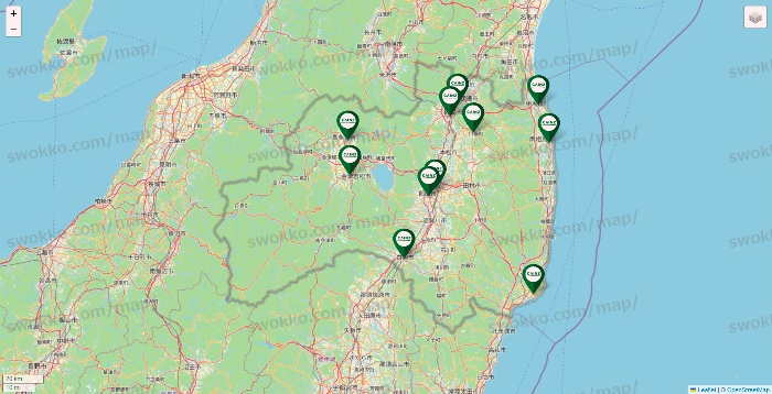 福島県のカインズの店舗地図