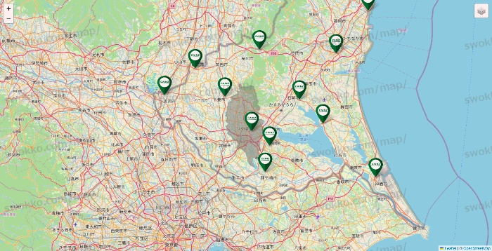 茨城県のカインズの店舗地図