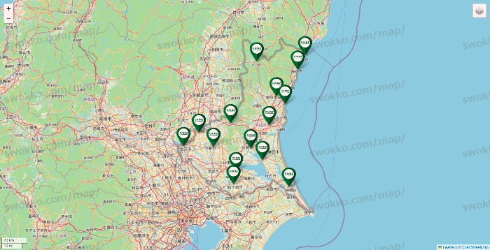 茨城県のカインズの店舗地図