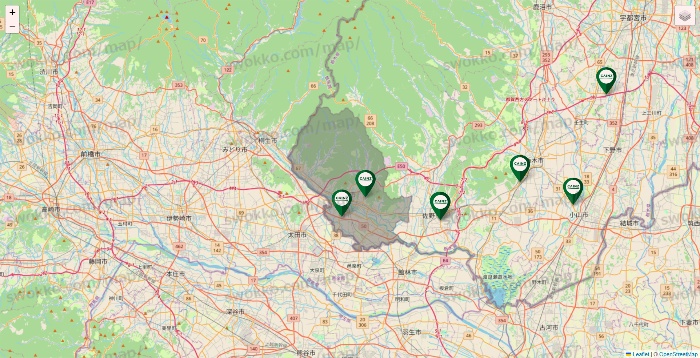 栃木県のカインズの店舗地図