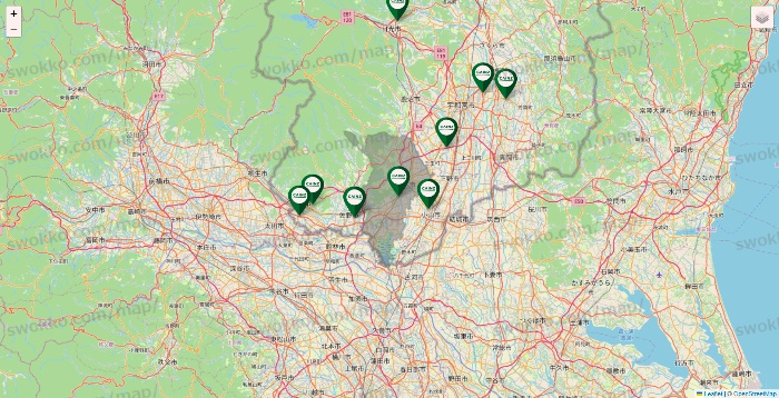 栃木県のカインズの店舗地図