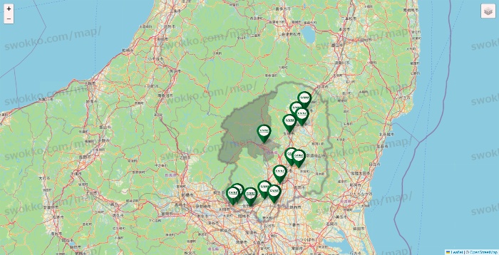 栃木県のカインズの店舗地図