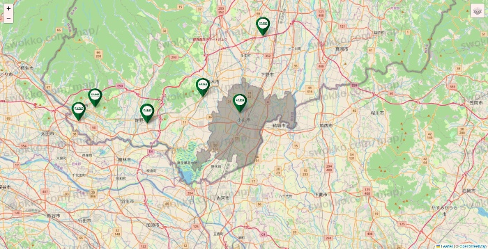 栃木県のカインズの店舗地図