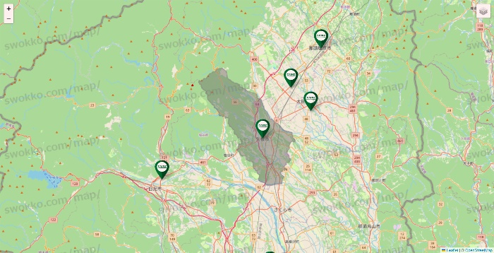 栃木県のカインズの店舗地図