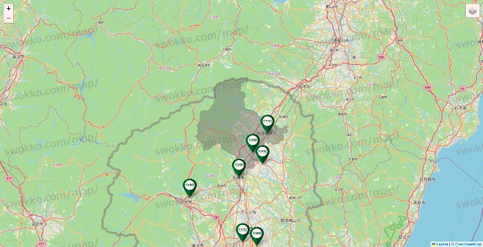 栃木県のカインズの店舗地図