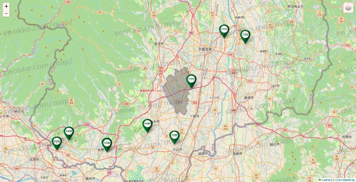 栃木県のカインズの店舗地図