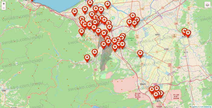 北海道のキャンドゥ（Can★Do）の店舗地図