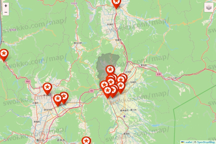 北海道のキャンドゥ（Can★Do）の店舗地図
