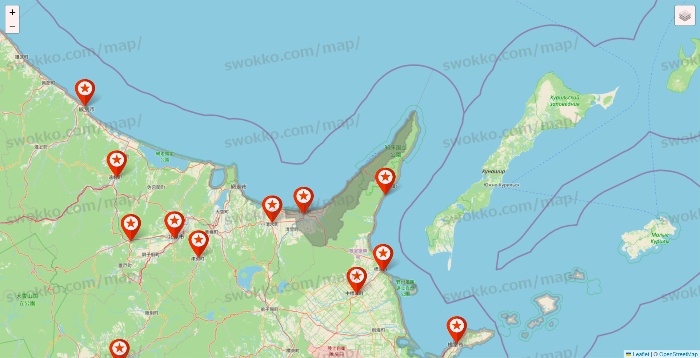 北海道のキャンドゥ（Can★Do）の店舗地図