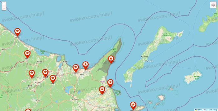 北海道のキャンドゥ（Can★Do）の店舗地図