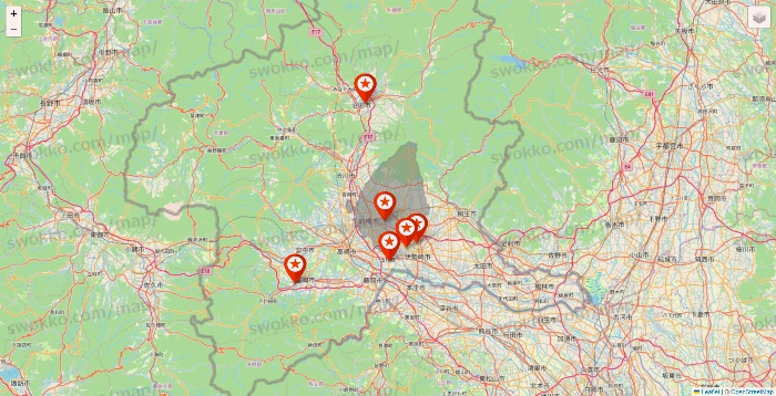 群馬県のキャンドゥ（Can★Do）の店舗地図