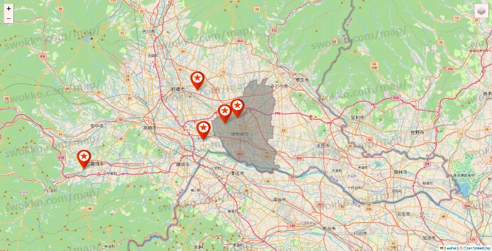 群馬県のキャンドゥ（Can★Do）の店舗地図