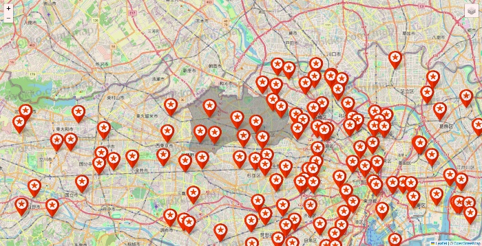 東京都のキャンドゥ（Can★Do）の店舗地図