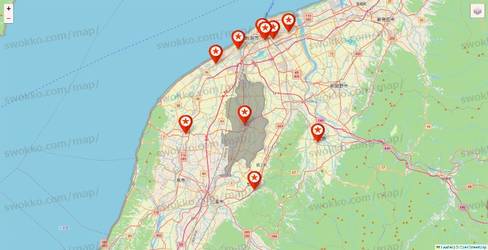 新潟県のキャンドゥ（Can★Do）の店舗地図