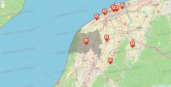 新潟県のキャンドゥ（Can★Do）の店舗地図