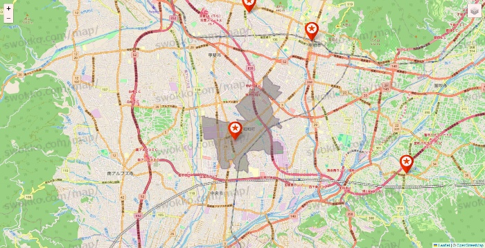 山梨県のキャンドゥ（Can★Do）の店舗地図