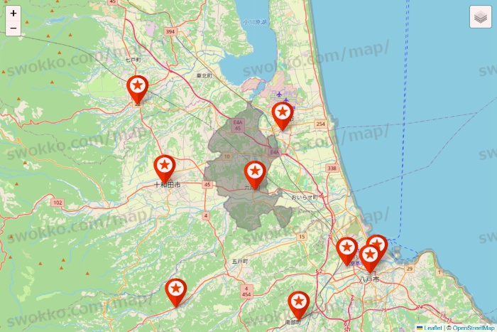 青森県のキャンドゥ（Can★Do）の店舗地図