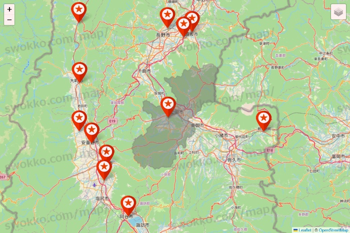 長野県のキャンドゥ（Can★Do）の店舗地図