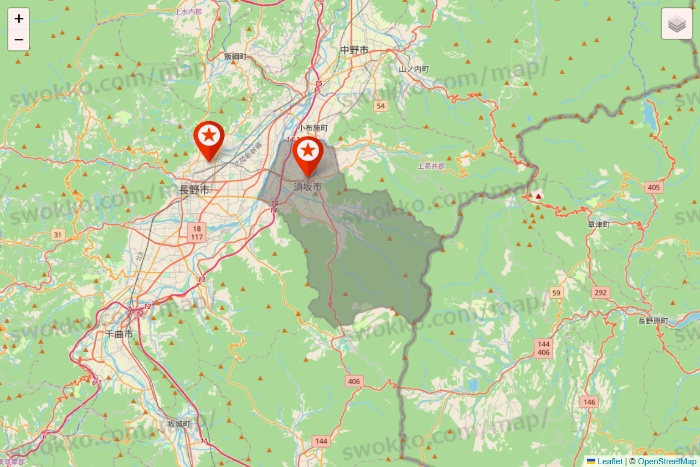 長野県のキャンドゥ（Can★Do）の店舗地図